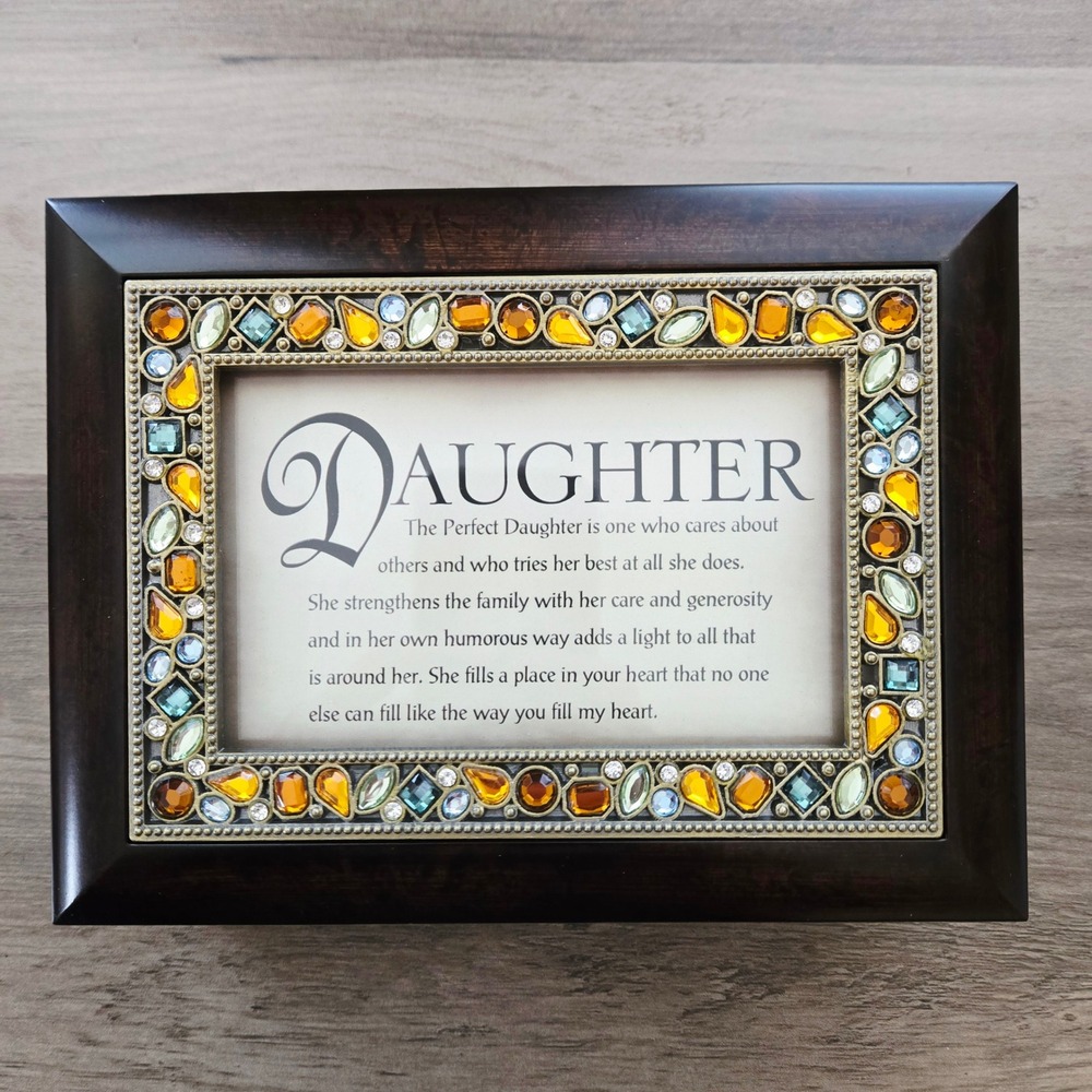 Cottage Garden Daughter Music Box What A Wonderful World Jewel Keepsake Gift NEW
